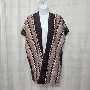 NWT Passage Open Cardigan Knit Vest Boho Chevron Hippie Granola OSFA